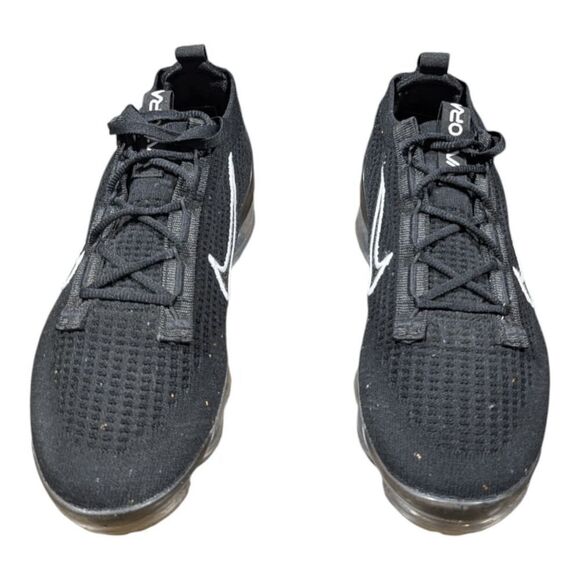 NIKE Air VaporMax 2021 Flyknit 'Black Metallic Silver' Running Shoes Size 10 - Picture 4 of 11